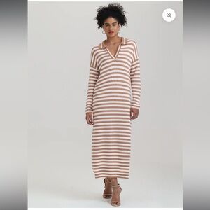525 America RAYA: STRIPE POLO DRESS, size Medium